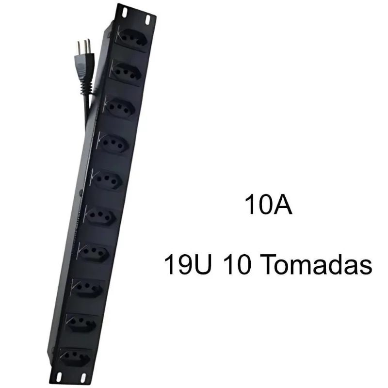 Régua Para Rack 19 De 10 Posições 10a Para Rack Servidor Max