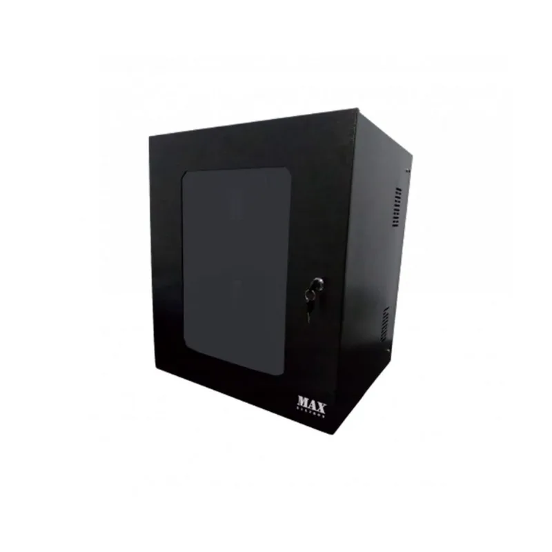 Mini Rack 19" Max Eletron Economic, 12U X 400mm, Aço, Porta com Visor em Acrílico, Preto
