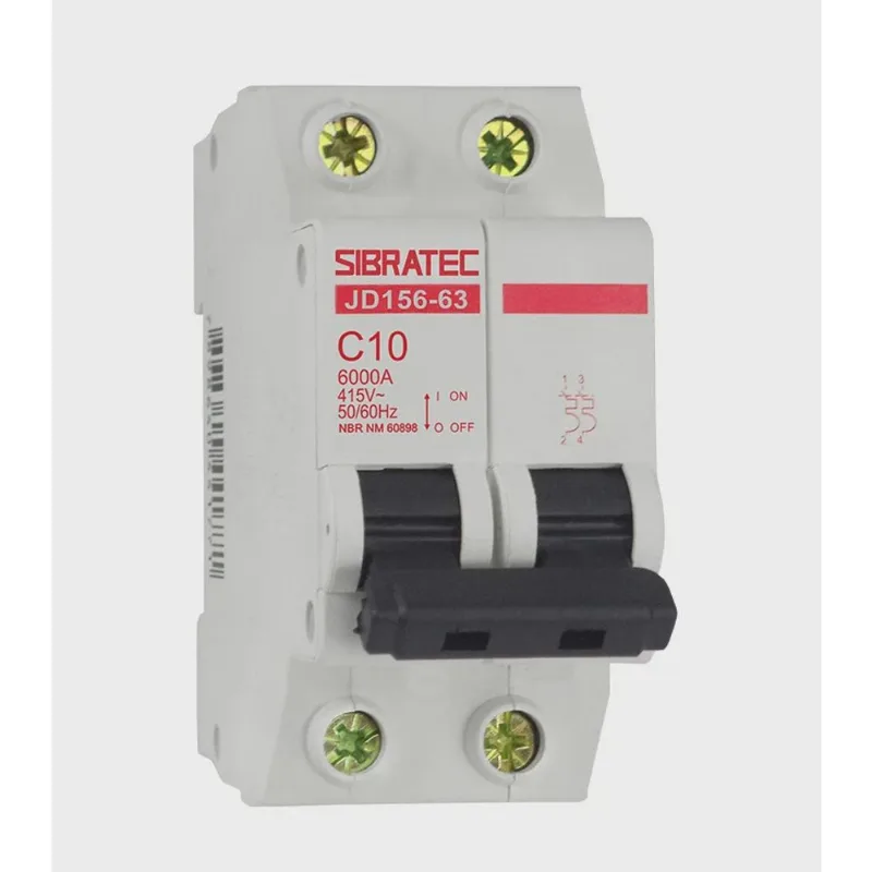 Disjuntor Mini Bipolar JD156 32A Curva C 6kA Sibratec