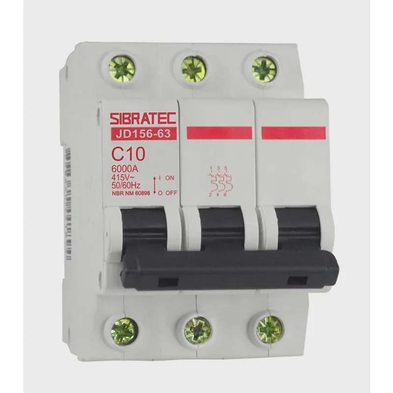 Disjuntor Mini Tripolar JD156 40A Curva C 4,5kA Sibratec