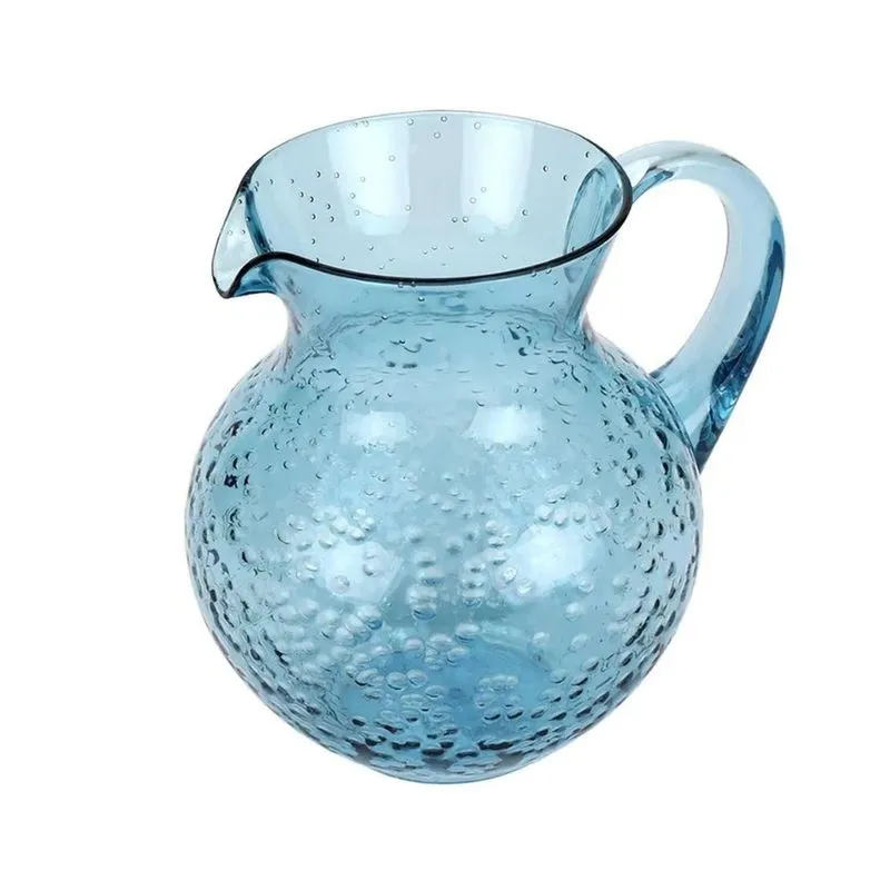 Jarra De Acrílico C/detalhes Bolhas Azul 1 Litro Entrecasa