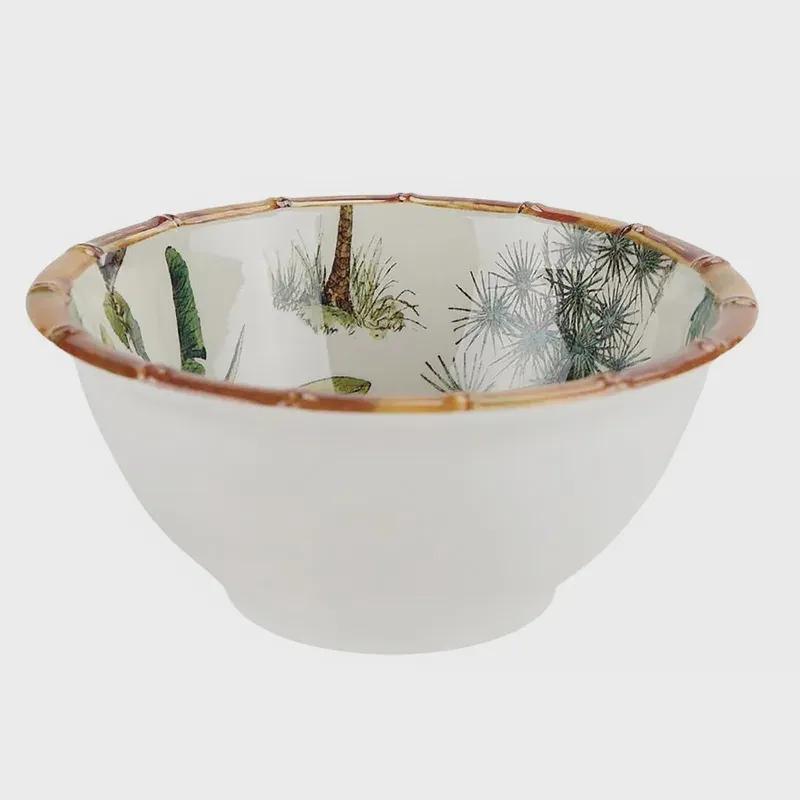 Bowl Grande Melamina Borda Bambu Desenho 25x11cm Mult 50101 - EntreCasa