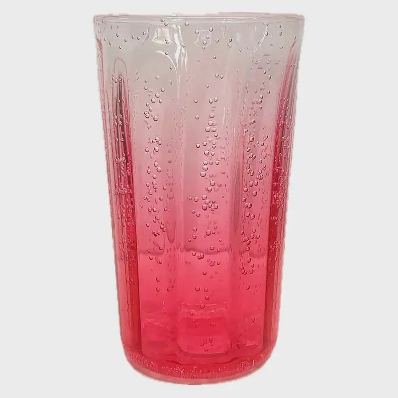 Copo Longo Bolhas Acrílico Pink 50110 - EntreCasa
