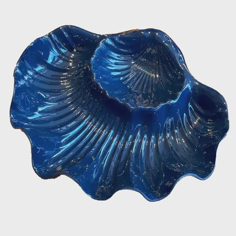 Petisqueira em Melamina Formato Concha Azul 37x28x7,8cm 50226 - EntreCasa