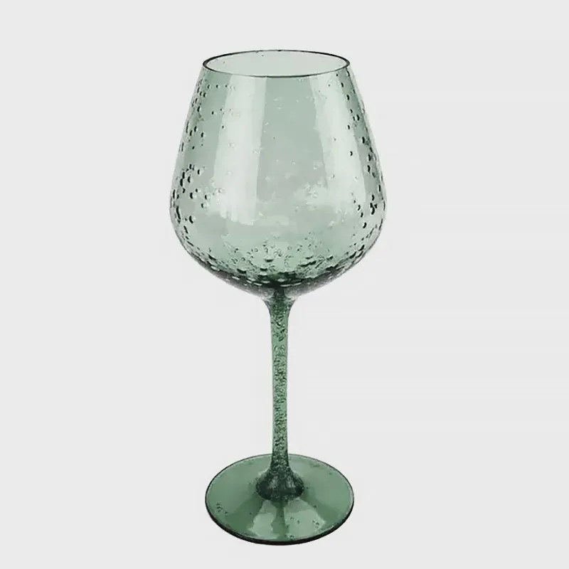 Taça para Vinho Acrílico Detalhes Bolhas Verde 680ml 50213 - EntreCasa