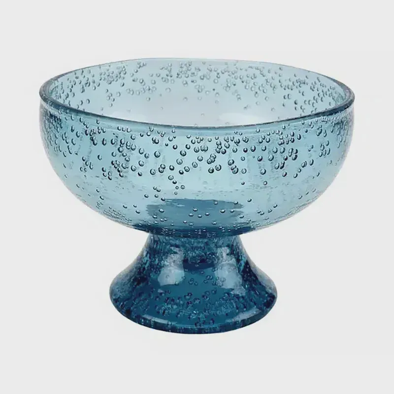 Taça para Sorvete Acrílico Detalhes Bolhas Azul 440ml 50217 - EntreCasa