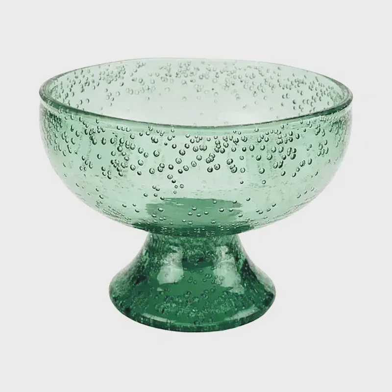 Taça para Sorvete Acrílico Detalhes Bolhas Verde 440ml 50217 - EntreCasa