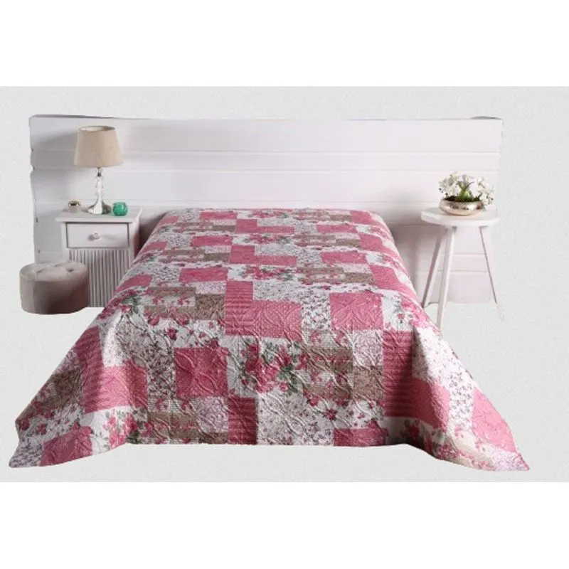 Cobreleito Casal Florata Ultrassonico Estampado 190x210cm - Vera Lúcia