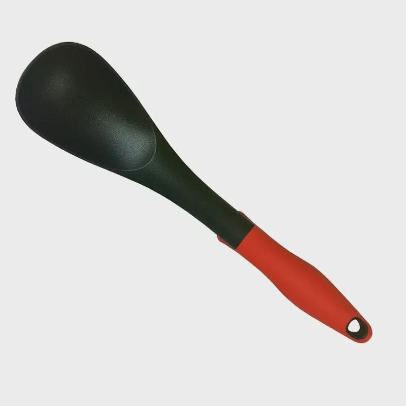 Colher arroz 32 cm nylon cabo silicone vermelho
