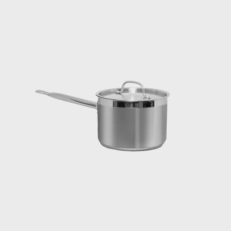 Panela Inox Profissional Fundo Triplo com Cabo 1,9 Litros 16X9,5 cm