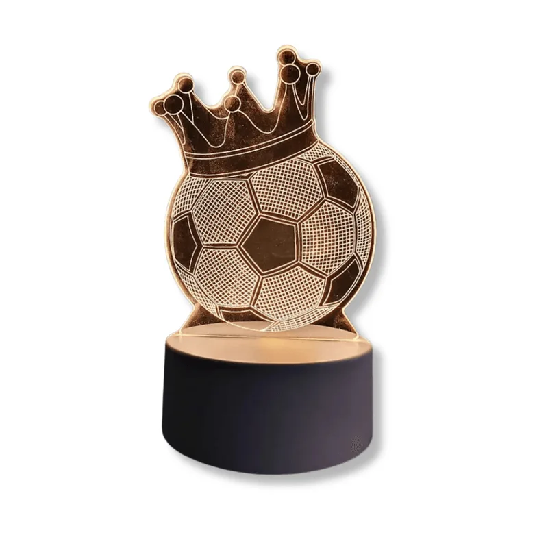 Luminária Bola de Futebol 3D 4W Branca Bivolt EB61001 3000K/4000K/6000K com Tomada Embuled