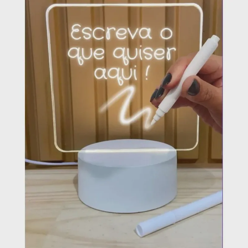 Luminária 3D Embuled 3 cores Lousa
