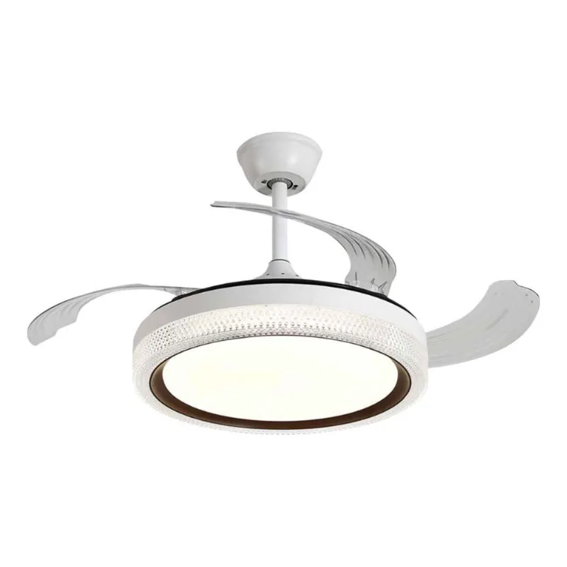 Plafon ventilador de teto flesh wind cristal 36W LED 3K/4K/6K multicor branco EBVL80003