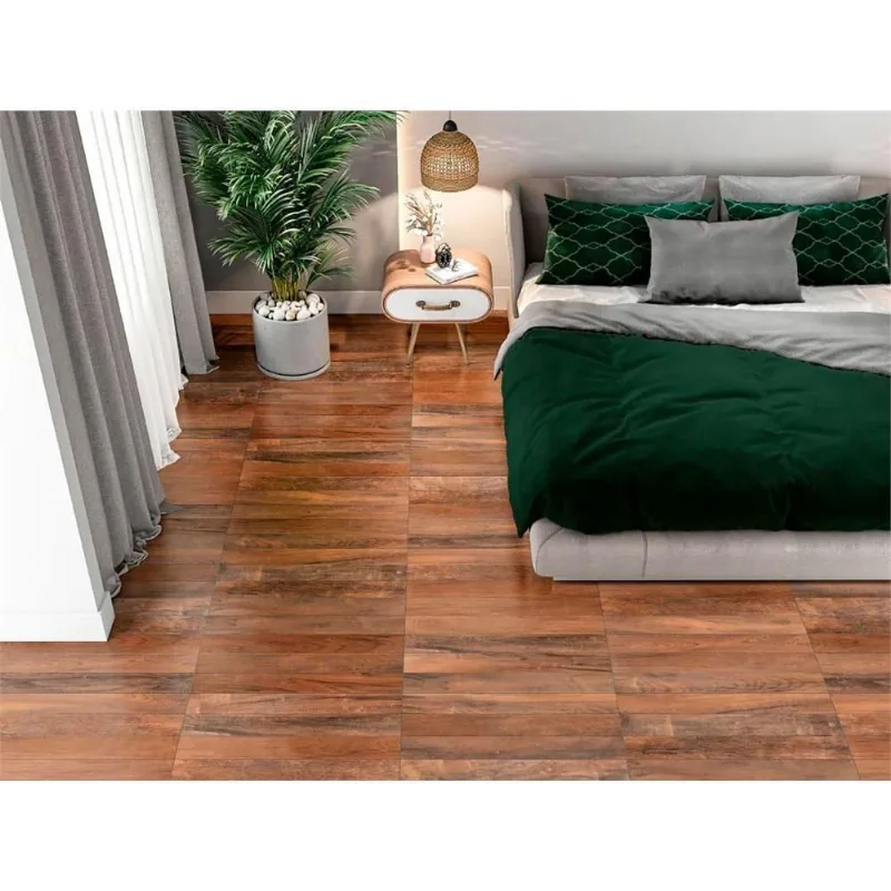 Piso Cerâmico Acetinado Borda Reta Linares Marrom 75X75Cm