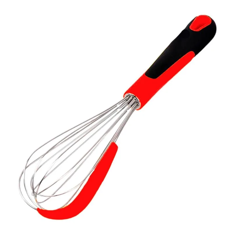 Batedor Em Aço Inox Fouet Com Raspador 33cm - Btrs2
