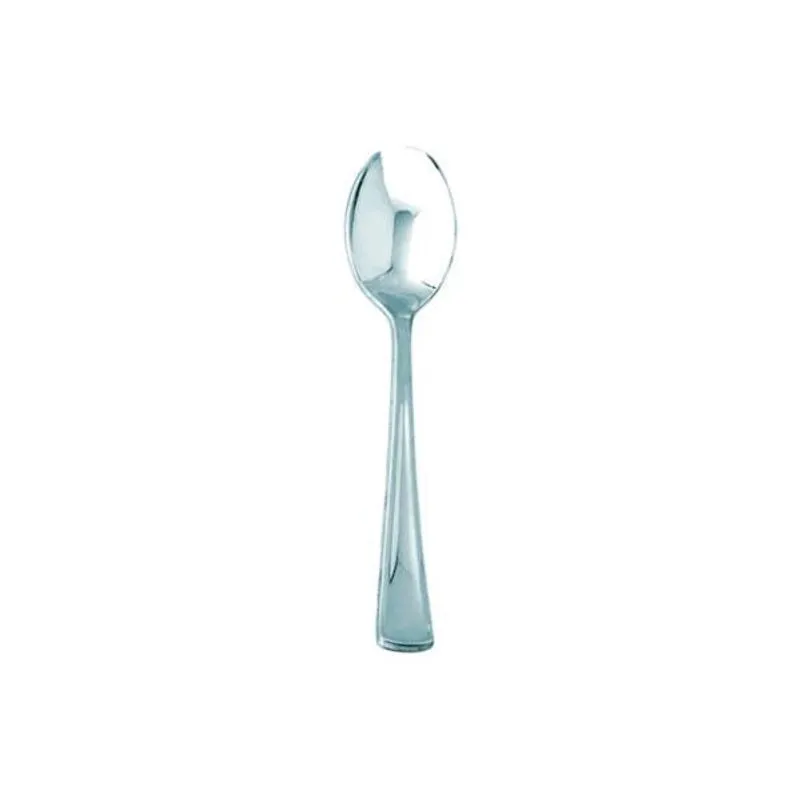 Kit 20 Mini Colheres 10Cm Descartáveis Luxo Plástico Prata