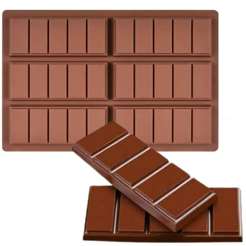 Forma Barra De Chocolate Em Silicone 6 Cavidades 25Cm