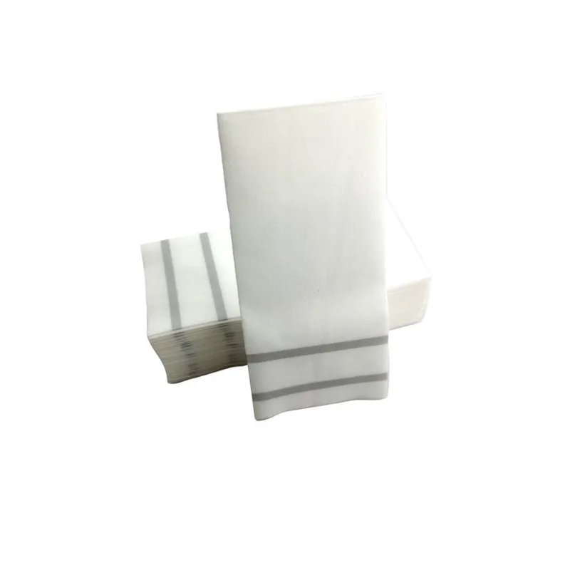 Kit 25 Guardanapo De Tecido Para Mesa Posta 43X30Cm - Prata