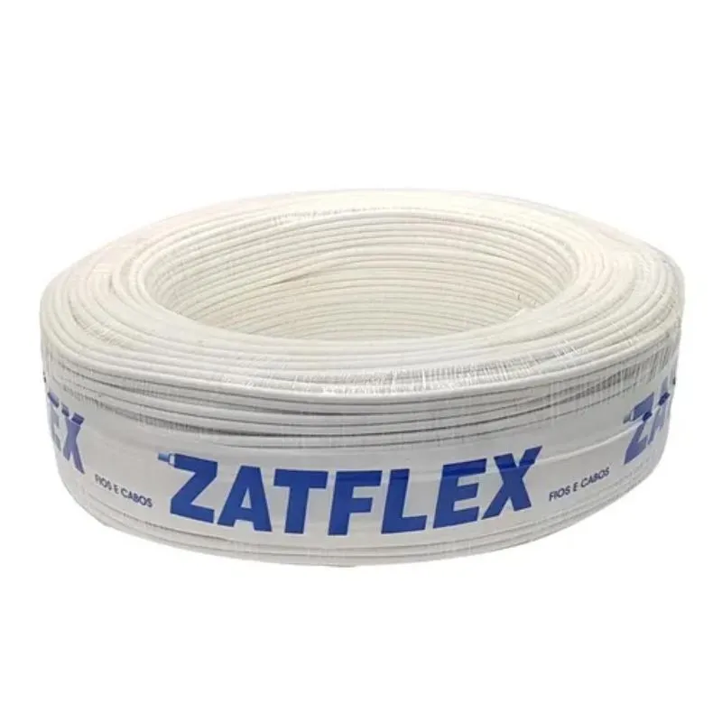 Fio Cabo Flex 2,5mm 750v Branco Rolo 100 Metros Zatflex