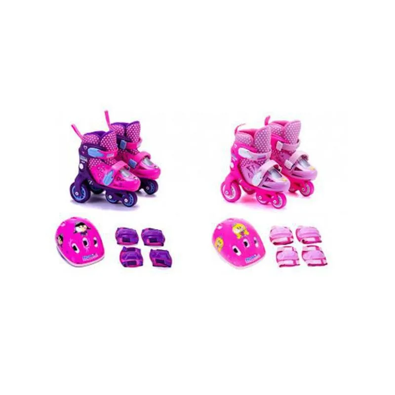 Patins Princesinhas Infantil Feminino 31/34 + Kit Segurança
