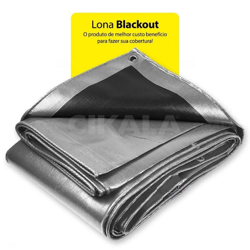 Lona Ck100 Cobertura 2X2 Metros Cinza X Preta Impermeável