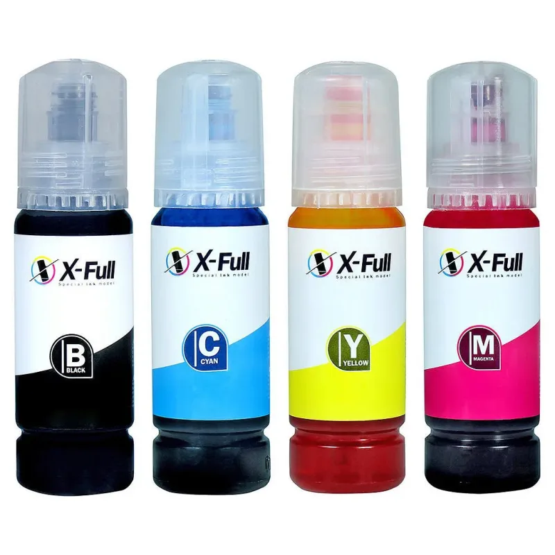 KIT TINTA PARA 504/544 PRETO, CIANO, MAGENTA E AMARELO-70ML XFULL(Bico Dosador) 4x70ml