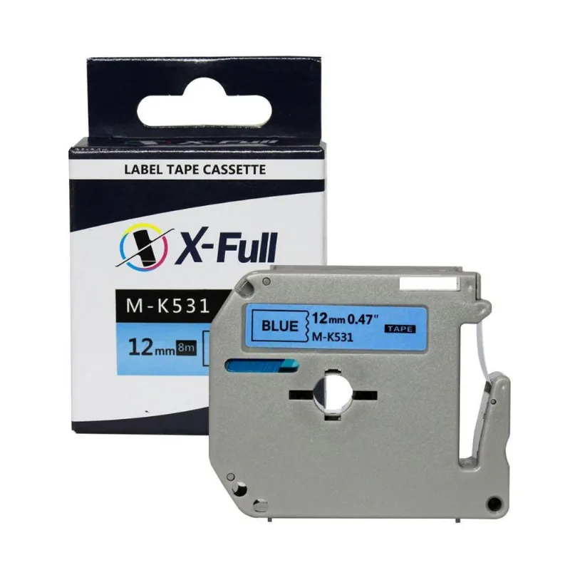 Fita Compatível Brother Mk 531 Azul Letra Preta 12mm