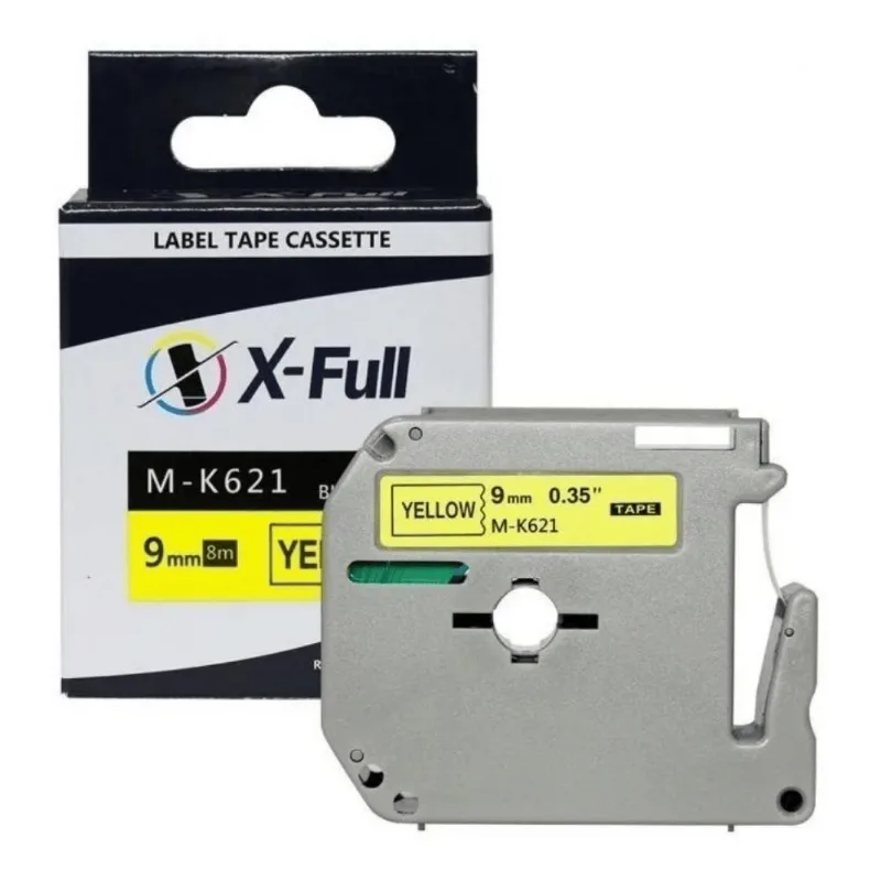 Fita X-full Para Brother M-k621 9mm X8m Amarelo Letra Preta