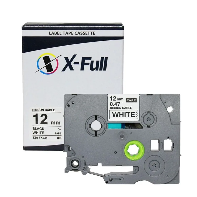 Fita Rotuladora Compatível Tze-fx231 12mm Branco X-full