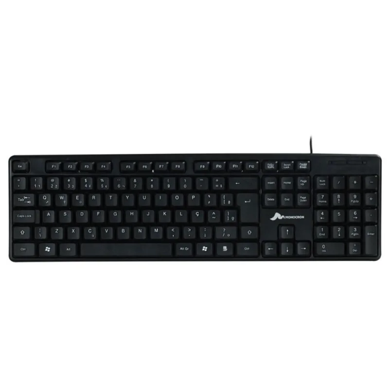 Teclado com fio MN8236 107 teclas preto 1,5M monocron