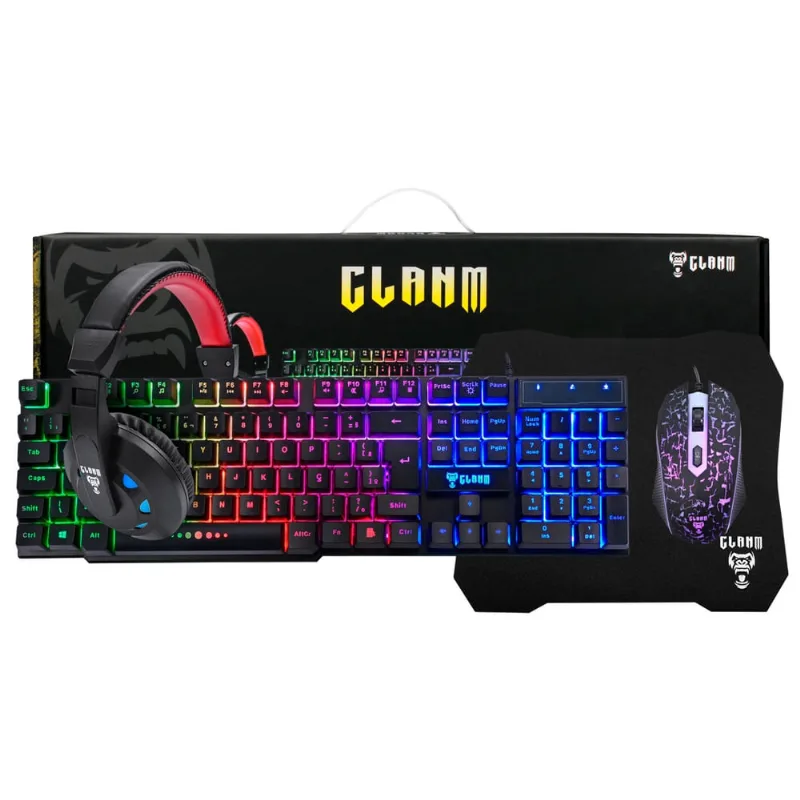 Combo Gamer - Mouse Teclado Headset MousePad - Clanm Jungle