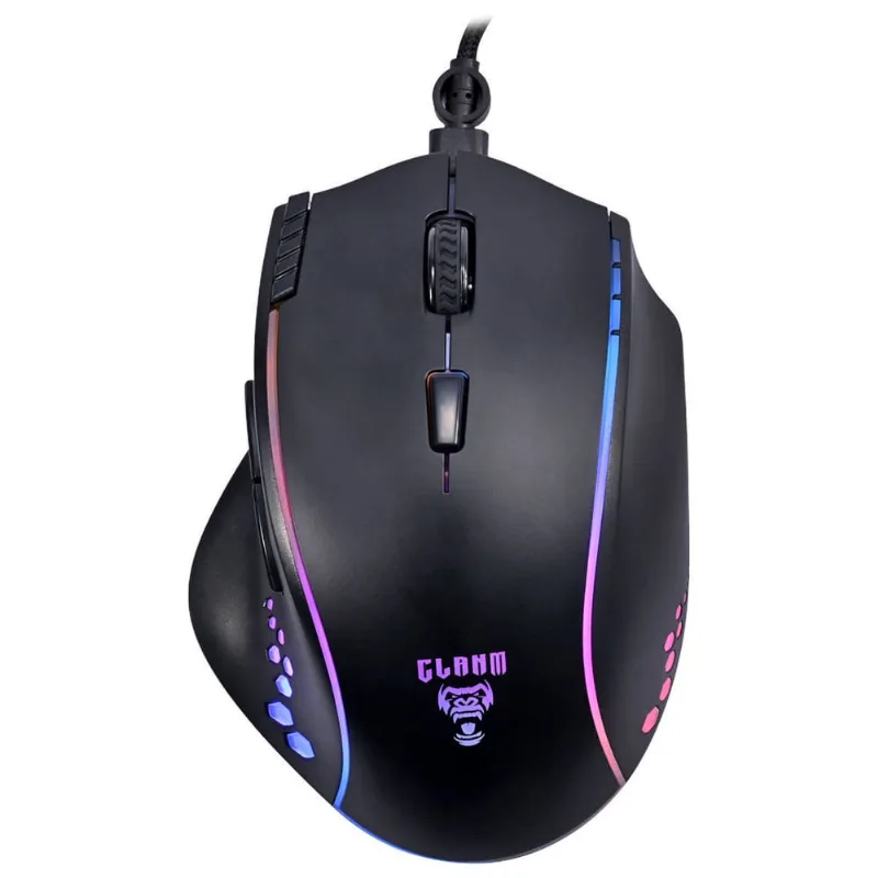 Mouse Gamer 7 Botões LED rgb Running Design Exclusivo até 7200 dpi Cabo Metal Trançado 1.5m Clanm CL-MM386
