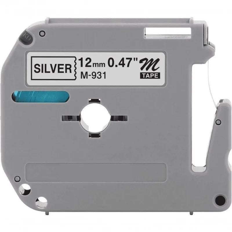 Fita Rotuladora Compatível Etiquetador Brother Prata Etiqueta M-k931 Mk931 12mm X 8m