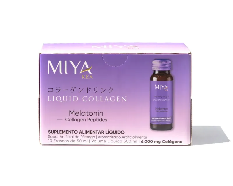 Colágeno Líquido Melatonina Caixa com 10 Frascos de 50 ml - Miya Kea