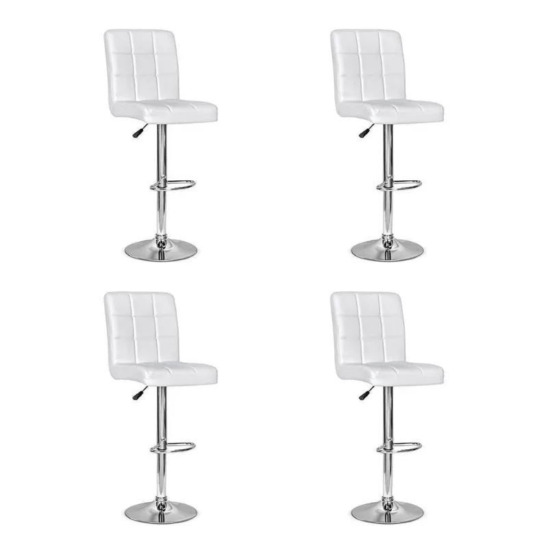 Conjunto 4 Banquetas Dublin Couro Branca