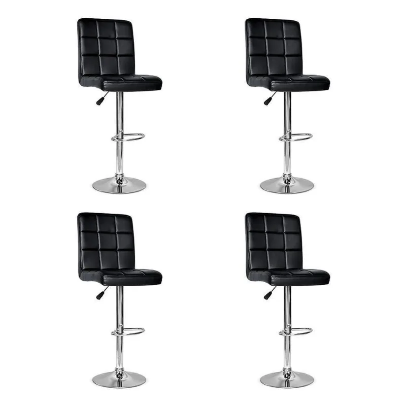 Conjunto 4 Banquetas Dublin Material Ecológico Preta