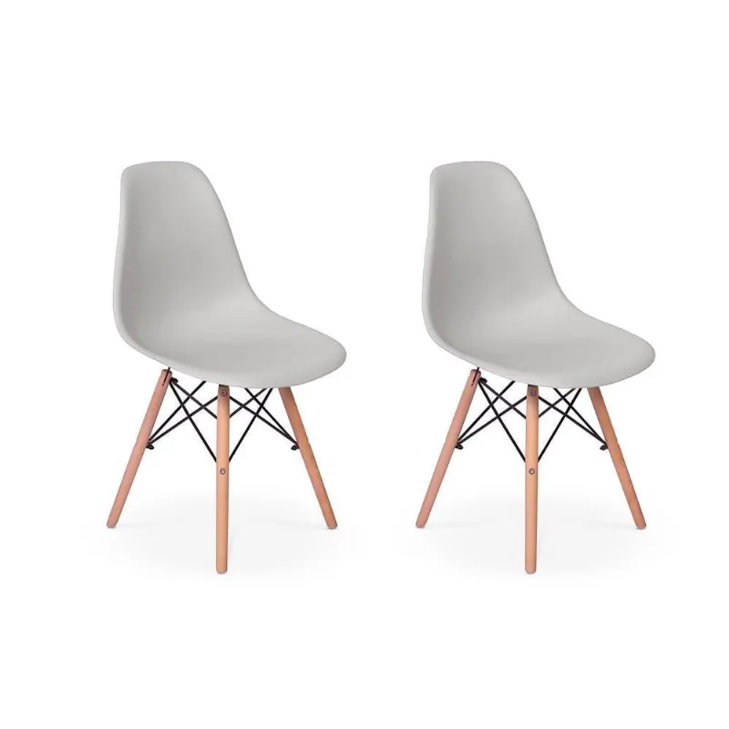 Conjunto 2 Cadeiras Charles Eames Eiffel Wood