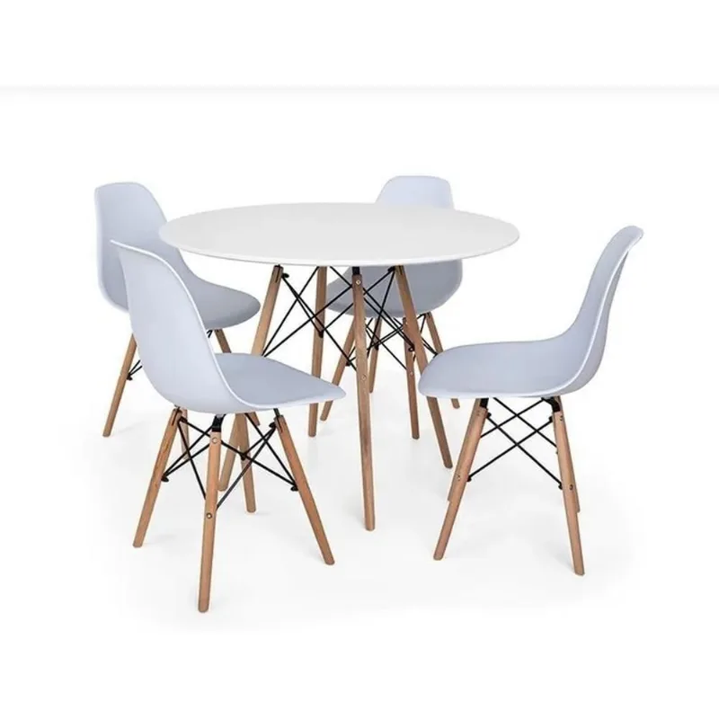 Kit Mesa Jantar Eiffel 90cm + 4 Cadeiras Charles Eames