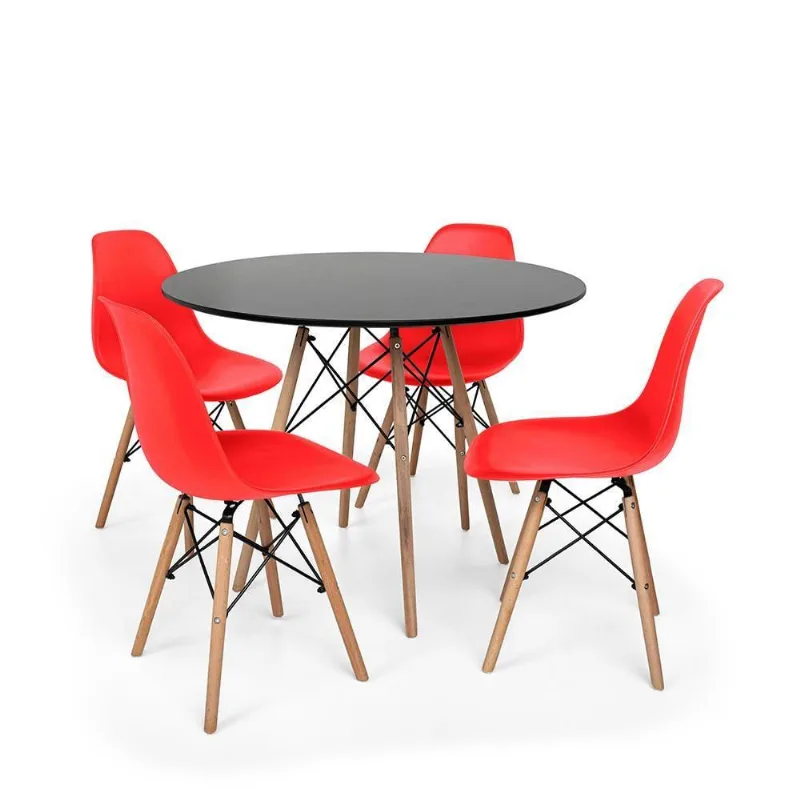 Conjunto Mesa Jantar Eiffel e 4 Cadeiras Charles Eames
