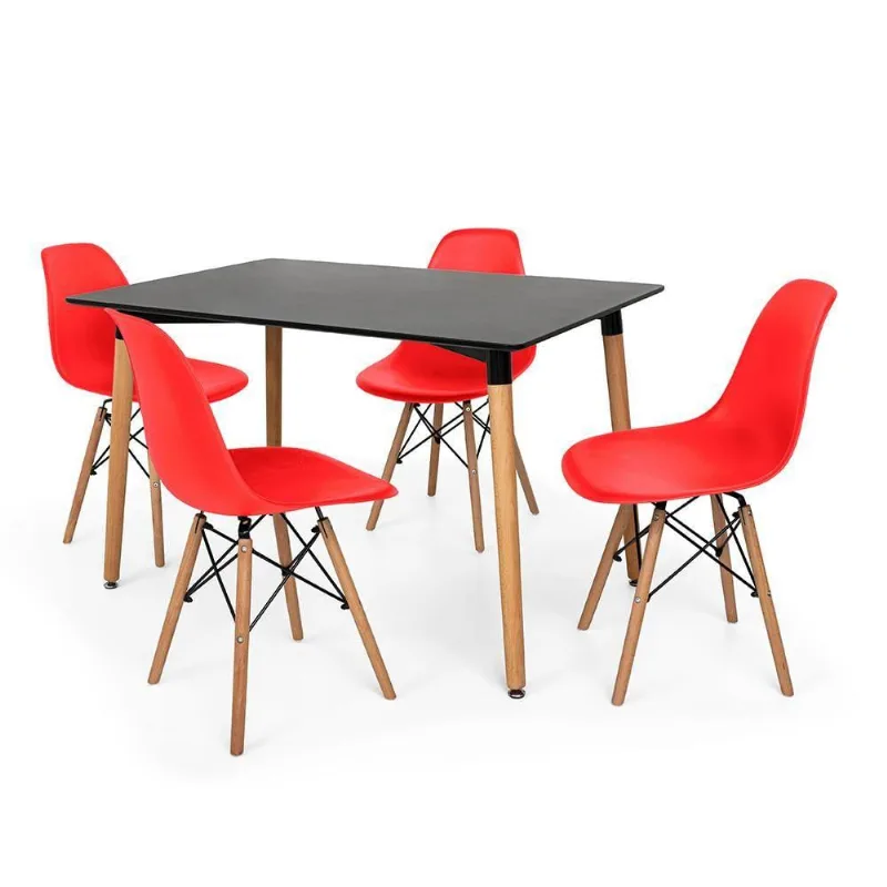 Conjunto Mesa Jantar Eiffel e 4 Cadeiras Charles Eames