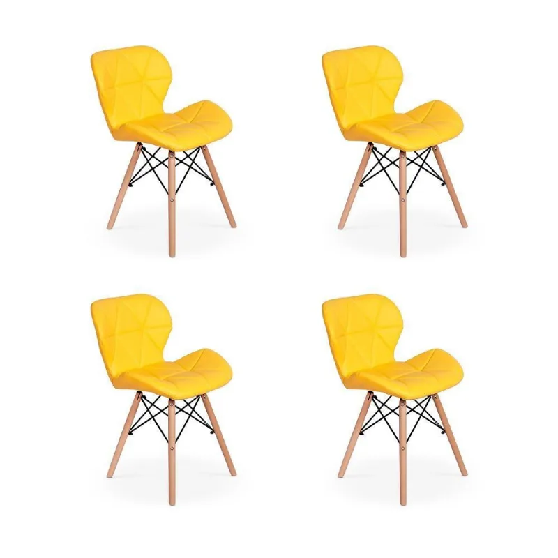 Conjunto 4 Cadeiras Charles Eames Eiffel Slim Wood
