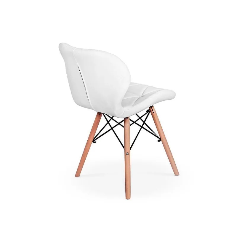 Kit Mesa Jantar Eiffel 120cm Preta + 04 Cadeiras Slim Branca