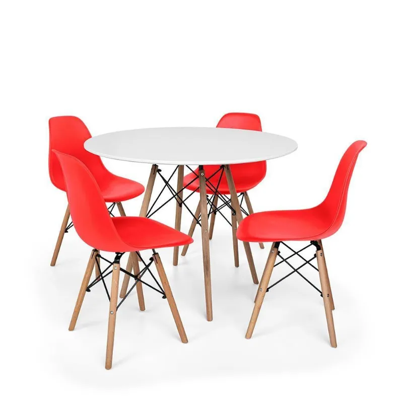 Conjunto Mesa Jantar Eiffel 4 Cadeiras Charles Eames