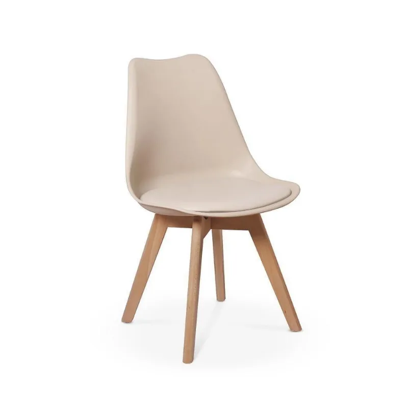 Kit Mesa Jantar Eiffel 100cm Branca + 04 Cadeiras Leda Nude