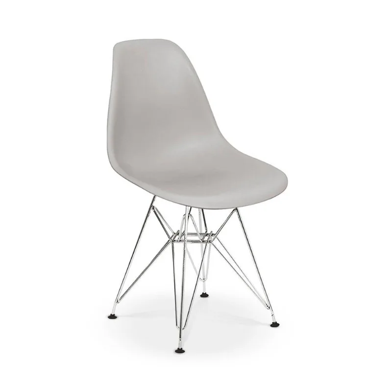 Cadeira Charles Eames Eiffel Base Metal Cinza