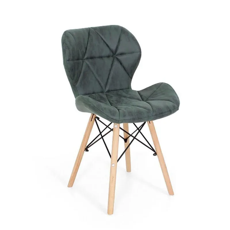 Cadeira Charles Eames Eiffel Slim Special Estofada Verde