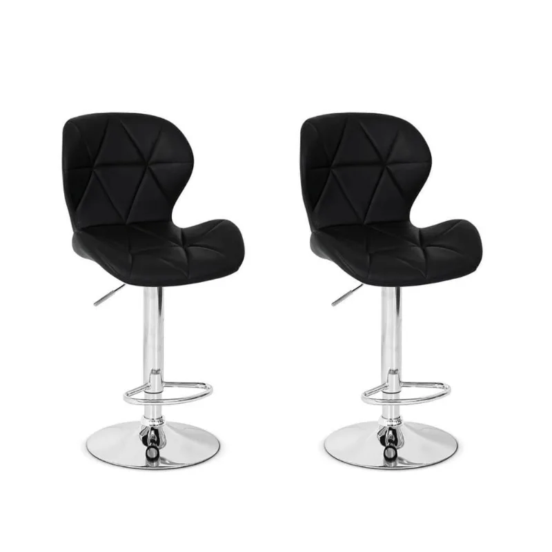 Conjunto 02 Banquetas Slim Couro Pu Regulagem de Altura