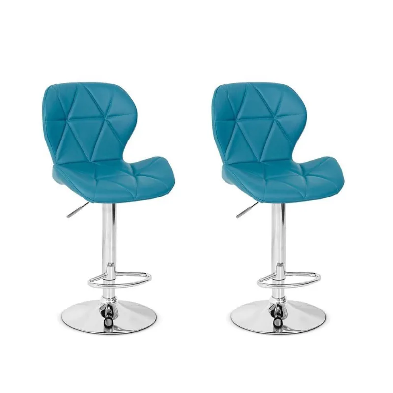 Conjunto 02 Banquetas Slim Regulagem de Altura Turquesa