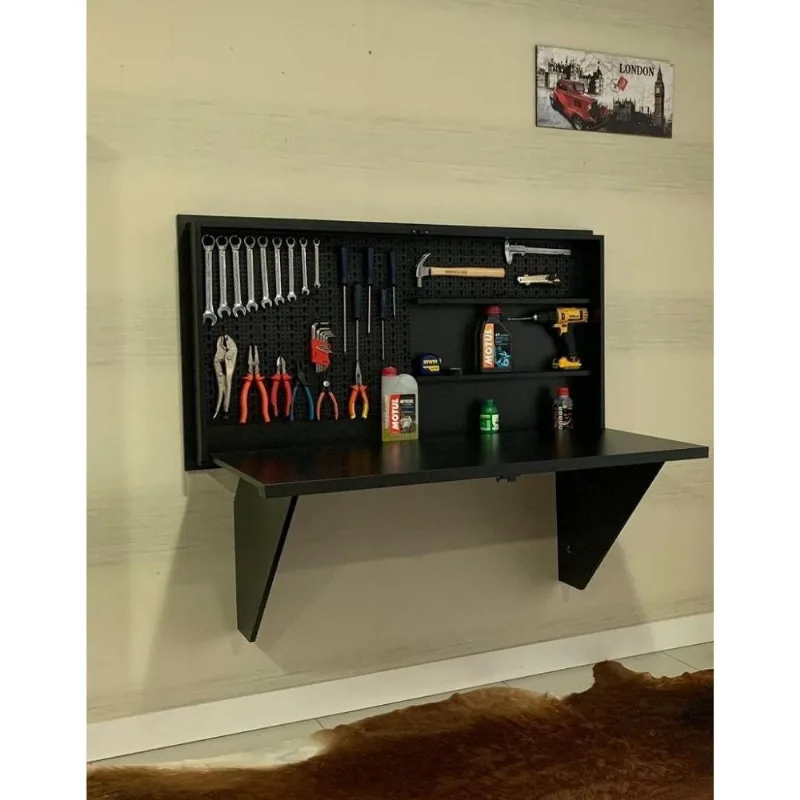 Mesa de Ferramentas Retrátil Preto