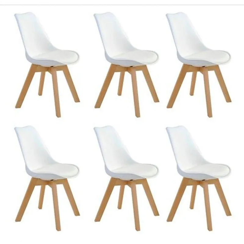 Kit Com 6 Cadeiras Leda Brancas Estofadas – Elegância E Conforto Para Cozinha E Sala De Jantar